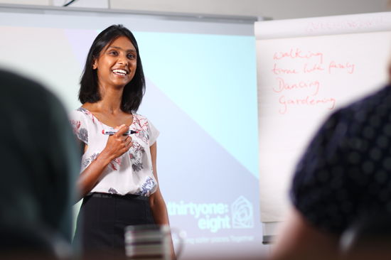 Trainer delivering safeguarding training