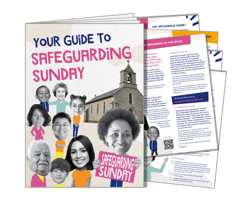 Image of resource pack for Safeguarding Sunday with the headline Safeguarding: Let's talk about it!